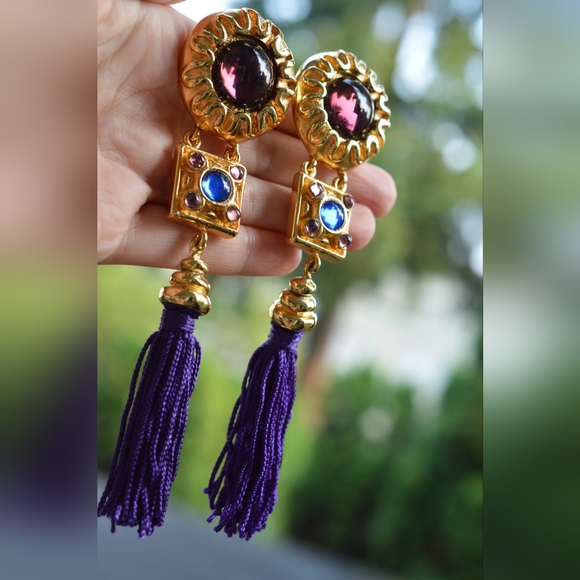 Authentic VINTAGE Clip-on Earrings by Margaretha Ley ESCADA. Early 1990s - Picture 10 of 13